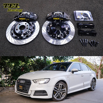 購入 TEIRACINGの前部P40NS+ 4鍋はAudi A3のための355x28 mmの回転子が付いている造られたカリパスを18インチの縁裂いた オンライン製造