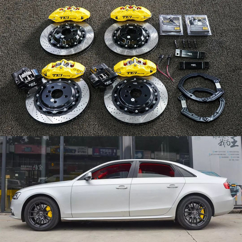 BBK Audi Big Brake Kit For A4 B8 18 Inch Car Rim Front 6 And Rear 4 Piston Caliper To Keep The EBP Function