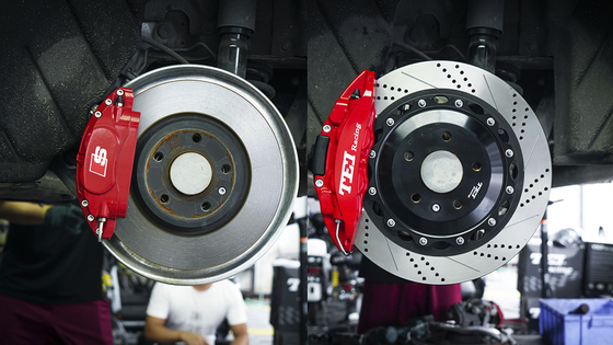 Audiは大きいブレーキ キットA4Lの後輪4ピストン カリパスのための電子ハンド ブレーキを統合した