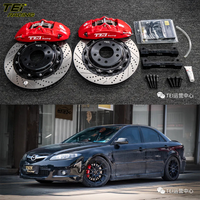 フロントビッグブレーキキット 4ピストンキャリパー 330x28mmのローターBBK自動ブレーキシステム マツダ6 17インチ車輪